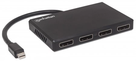 Manhattan divisor de video mini displayport macho - 4x displayport hembra, negro