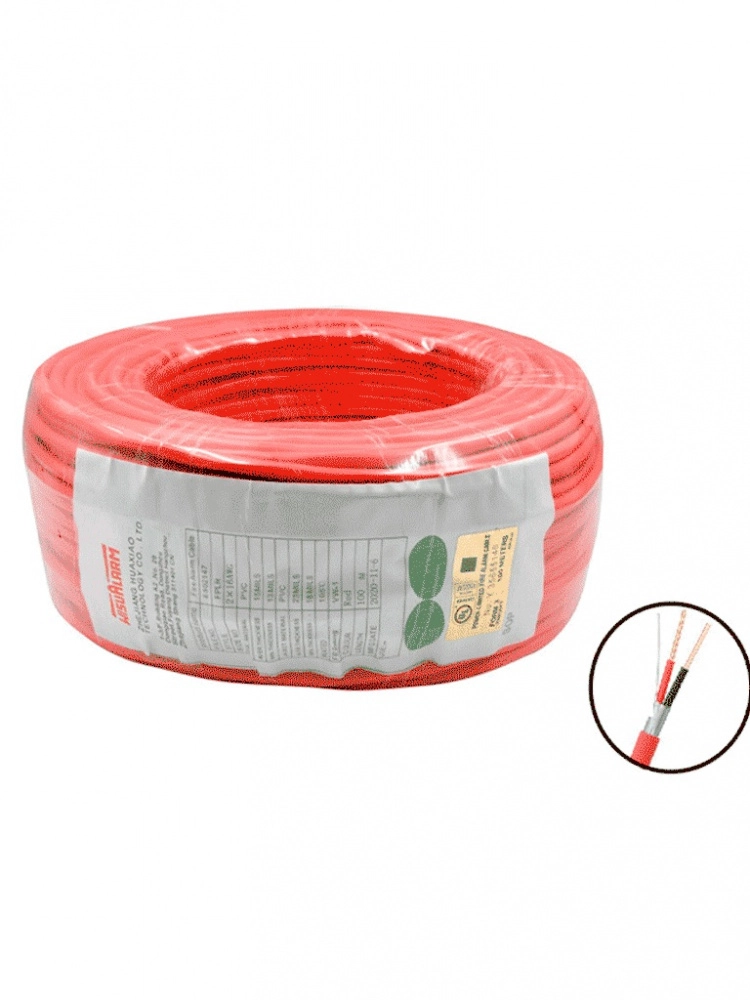 Dahua wisualarm 2x18awg - bobina de 305 metros de cable blindado para alarma de incendio 2x18a awg listado ul retardante de flama ul105°c 2 hilos calibre 18 grado ignífugo vw-1