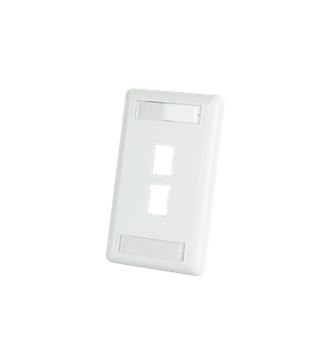 Placa de pared,hdj, 2 puertos, blanco niebla