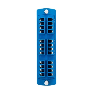Placa acopladora os1 & os2 sm duplex lc 24 fibras ferula circonia azul