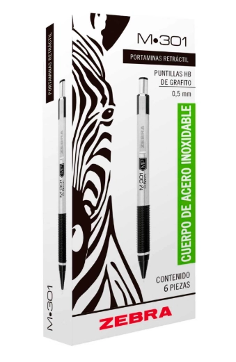 Lapicero zebra m-301 retráctil punto 0.5mm c6 pzas
