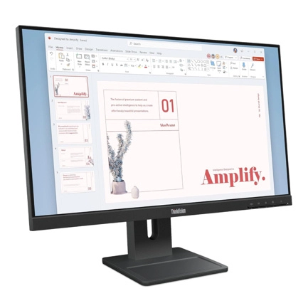 Monitor lenovo thinkvision e24-40 /23.8 fhd 1920x1080 /1x hdmi 1.4, 1x dp 1.2, 1x vga/3 yr garantia centro de servicio