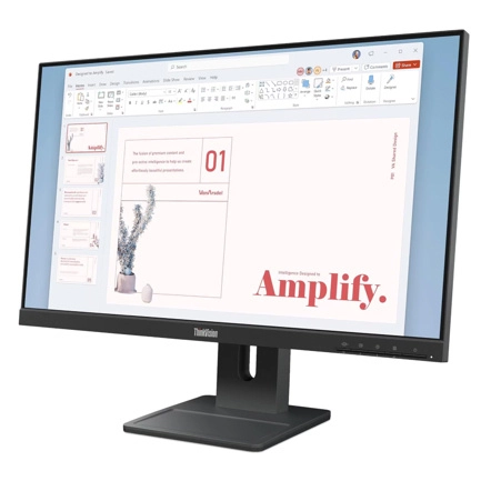 Monitor lenovo thinkvision e24-40 /23.8 fhd 1920x1080 /1x hdmi 1.4, 1x dp 1.2, 1x vga/3 yr garantia centro de servicio