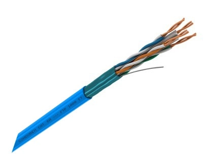 Cable futp cat. 6a, 4 pares 23 awg (cmr) color azul bobina 305m