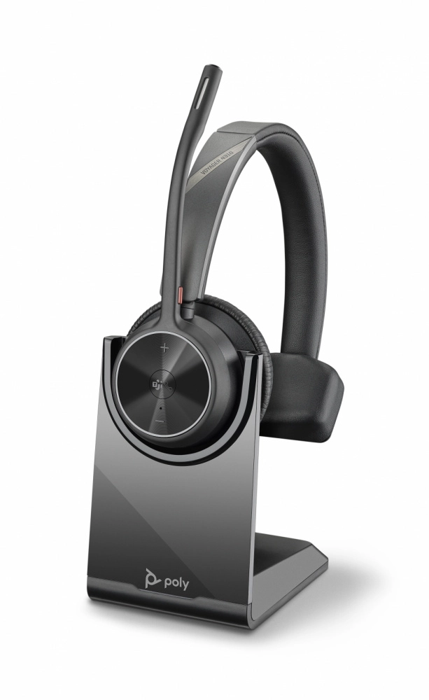 Poly voyager 4310 microsoft teams certified headset +bt700 dongle +charging stand