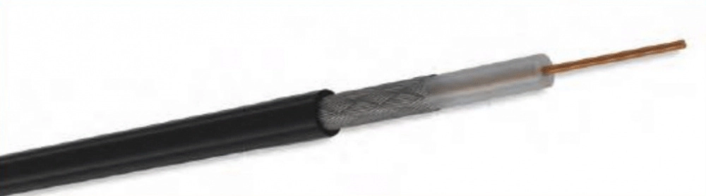 Cable coaxial condumex 800021 - 500 m, negro, 100  cobre, coaxial rg-58