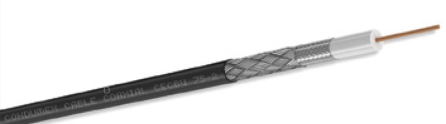 Cable coaxial condumex 800071 - 500 m, negro, 100  cobre, coaxial catv-6