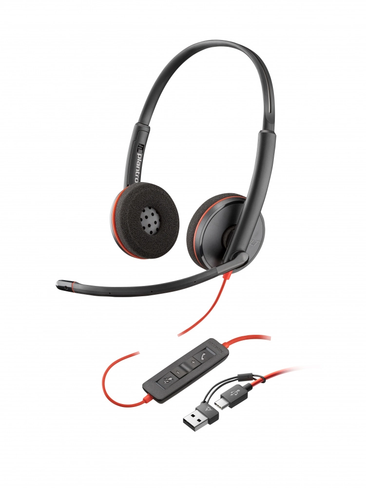 Poly blackwire 3215 monaural usb-c headset +3.5mm plug +usb-ca adapter (bulk)