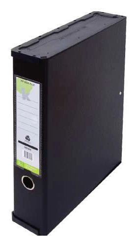 Techmakro caja para archivo forrado de pvc, negro fiber país de origen tailandia