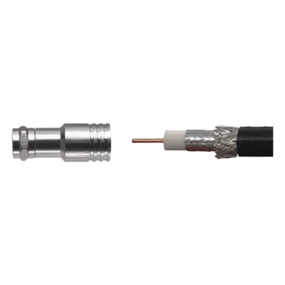 Conector f macho de compresión  cable coaxial rg-11  75 ohm  montaje por compresión