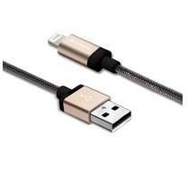 Verbatim cable lightning para sincronización  y carga 47 pulgadas,trenzado, champagne.