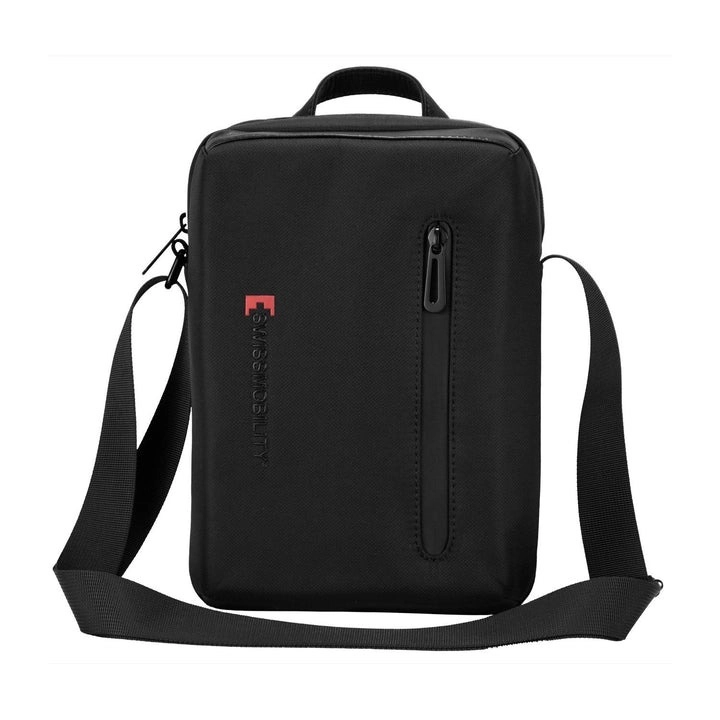Swissmobility mini bag vertical abeto 10 pulg. negra