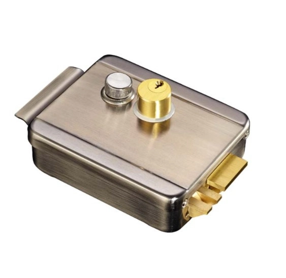 Yli abk702bl - cerradura eléctrica izquierda  carcasa metálica  apertura con botón, llave  12vdc  uso interior  compatible con controles de acceso
