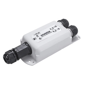 Vivotek ap-gxc-0250 - extensor poe para exterior, 2 puertos gigabit ge, conexion en cascada hasta 300 mts, salida poe hasta 68w, ip67, ik10