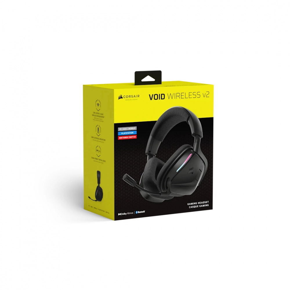 Audifonos corsair (ca-9011379-ww) void wireless v2 carbon, usb, mic comp, pc, mac, psj, movil