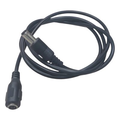 Cable de alimentación dc  conector macho a hembra 5.5x2.1 mm  22 awg  1 m (3.28 ft)  polarizado  forro negro