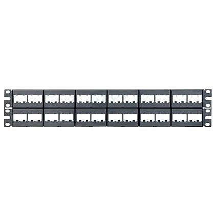 Panduit cpp48wbly - panel de parcheo modular mini-com™, 48 puertos, 2 ru, negro