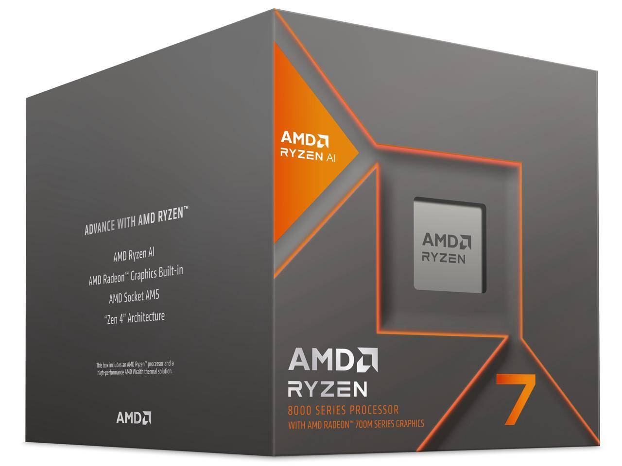 Procesador amd ryzen 7 8700g s-am5 5a gen / 4.2 - 5.1 ghz / cache 16mb / 8 nucleos / con graficos radeon / con disipador / game alta