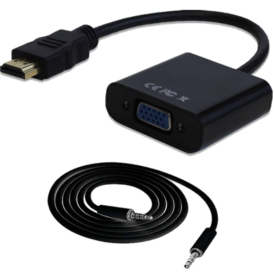 Convertidor hdmi a vga - c/audio 3.5, negro, brobotix 110964n