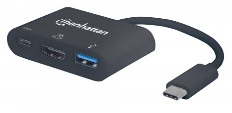 152037 docking station hdmi convertidor usb tipo-c - superspeed, usb 3.1 tipo-c macho a hdmi, usb tipo-a y usb tipo-c hembras