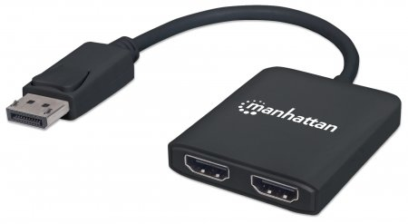 Adaptador de  displayport a 2 hdmi manhattan 152716 - negro, displayport, displayport, hdmi, macho/hembra