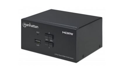 Switch kvm hdmi  manhattan 153522 - negro, hdmi, 2