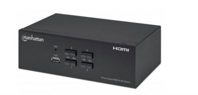 Switch kvm hdmi  manhattan 153539 - negro, hdmi, 4