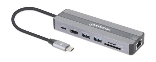 153928 estacion docking para conexion usb-c 7 en 1 con carga de energia