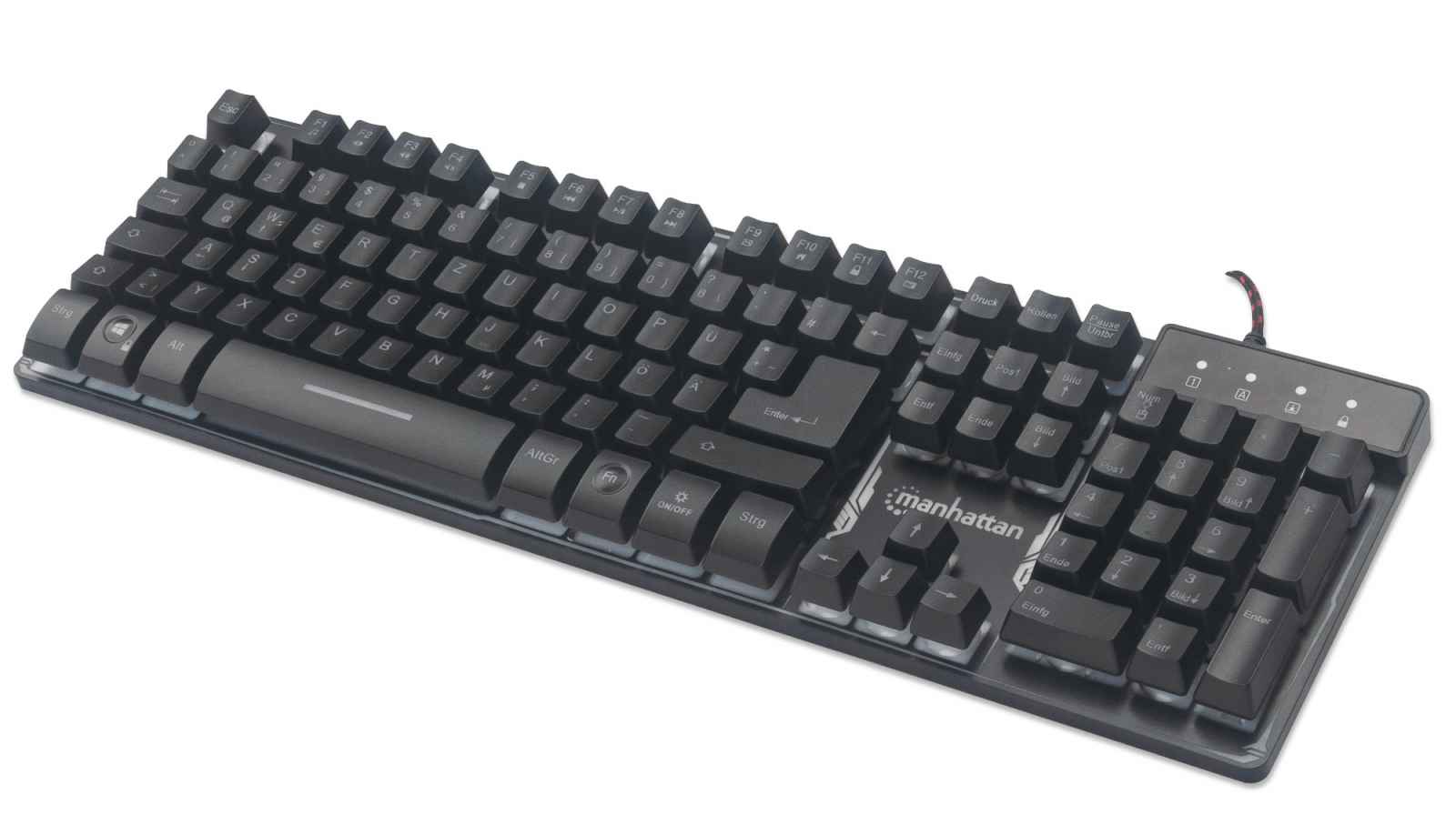 178457 teclado gaming  edición base metálica - usb, led multicolor, 19 teclas con anti efecto fantasma, antisalpicaduras, negro