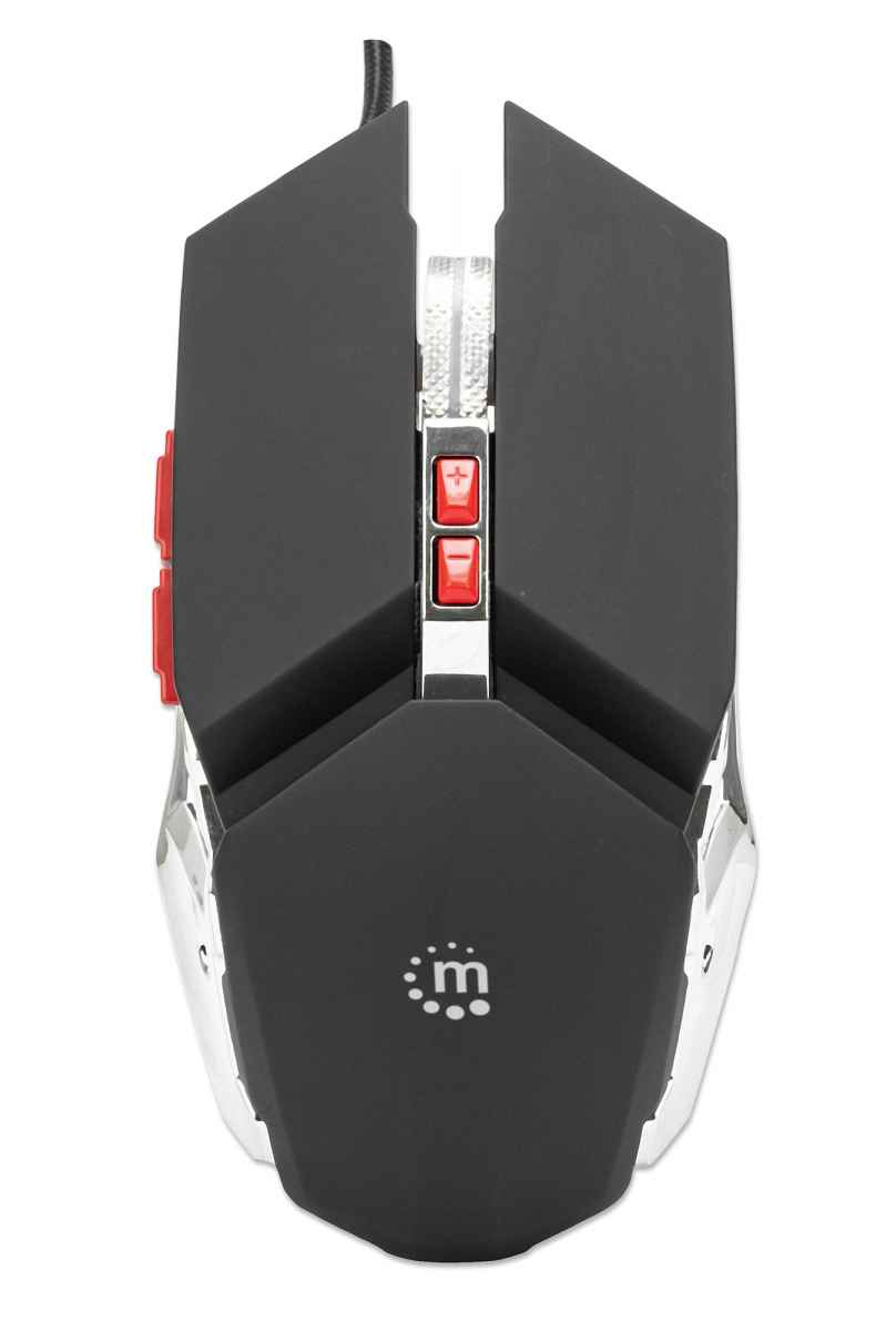 Mouse óptico gaming manhattan 179348 - juego, óptico, 3200 dpi, negro