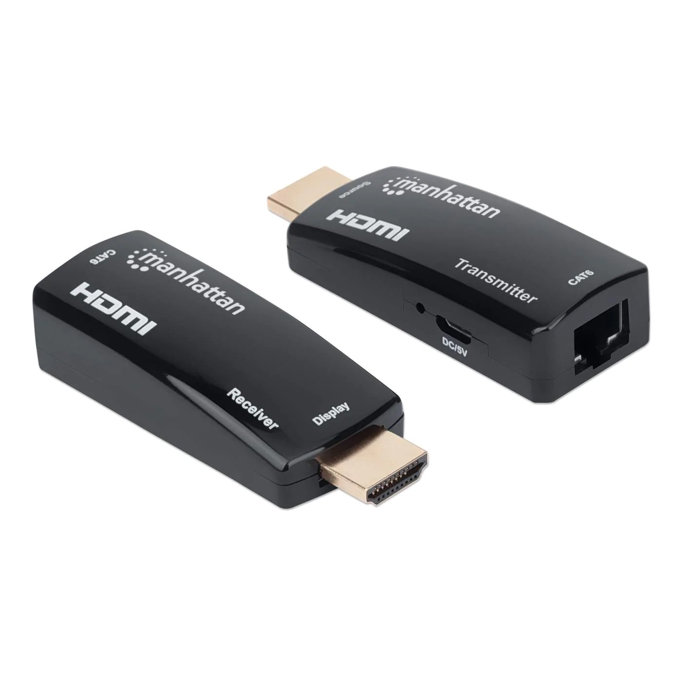 207539 kit extensor compacto de hdmi sobre ethernet. extiende una señal hdmi hasta 60 m usando un cable ethernet cat6