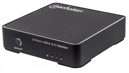 Splitter hdmi 4k  manhattan de 2 puertos - negro, hdmi, hdmi, hdmi, hembra/hembra