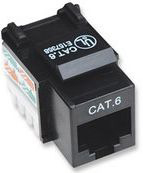 Keystone jack intellinet - cat 6, de plástico, negro