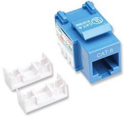 210737 jack rj45 cat6 keystone de impacto azul - para uso con cable sin blindaje (utp) cat6, compatible con herramientas de impacto 110 y krone.