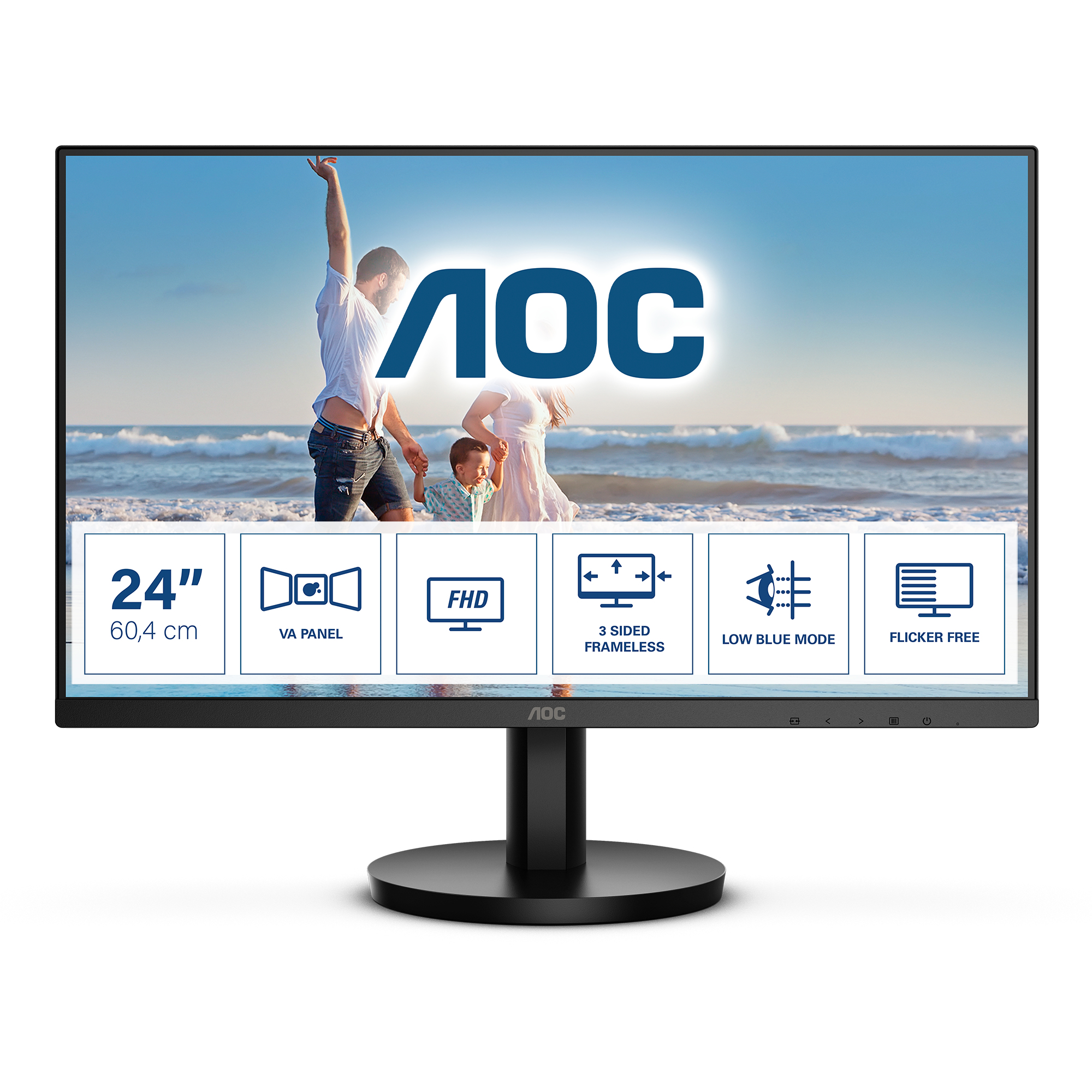 Monitor aoc 24b3hm 250cd/m2 1920 x 1080 pixeles 4ms negro