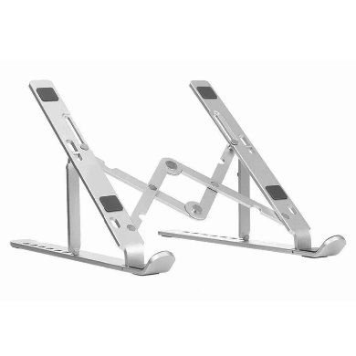 Soporte de aluminio - plegable, 7 angulos ajustables p/laptop, tablet, celular, 1.8 a 17 pulgadas, brobotix 263564