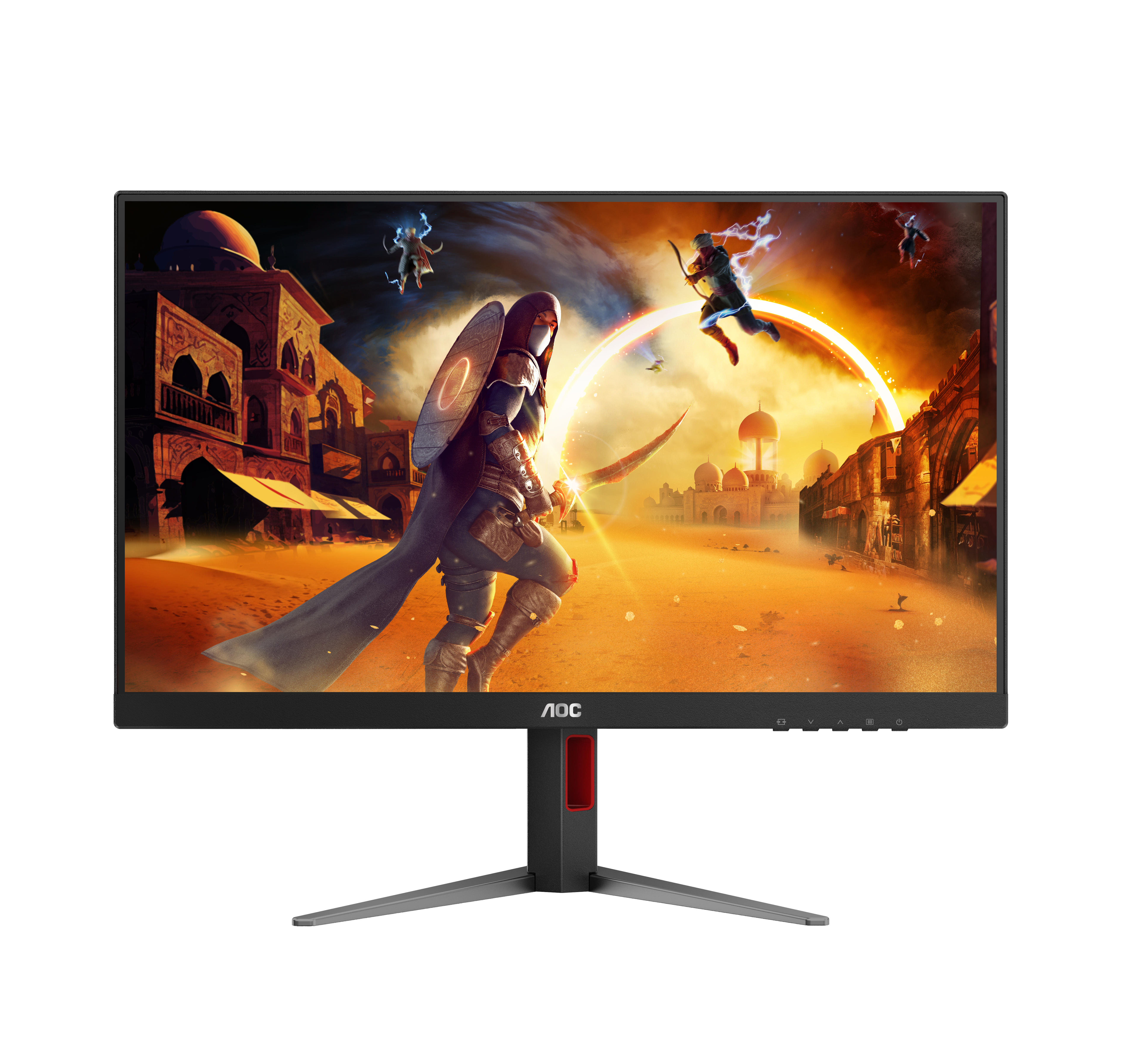 Monitor gamer aoc 27g4 / panel ips / 27 pulgadas / hdmi / displayport / aspecto 16:9 / tr 1 ms / adaptive sync / 180 hz / resolucion 1920 x 1080 / brillo 300 cd/m2 / vesa 100x100 mm/ negro y rojo