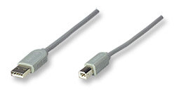 317863 cable usb para impresora usb-a macho a usb-b macho de 3mts color gris. soporta velocidades de hasta 12 mbps