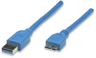 325424 cable para dispositivos usb micro-b de súpervelocidad; usb 3.2 gen 1 - a macho/ superspeed micro-b macho, 5 gbps, 2 m, azul