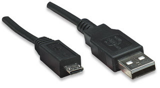 325677 cable para dispositivos usb micro-b de alta velocidad - usb 2.0, a macho/ micro-b macho, 480 mbps, 0.5 m, negro