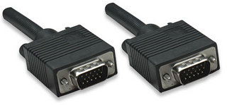 Cable vga manhattan - 20 m, vga (d-sub), vga (d-sub), macho/macho, negro