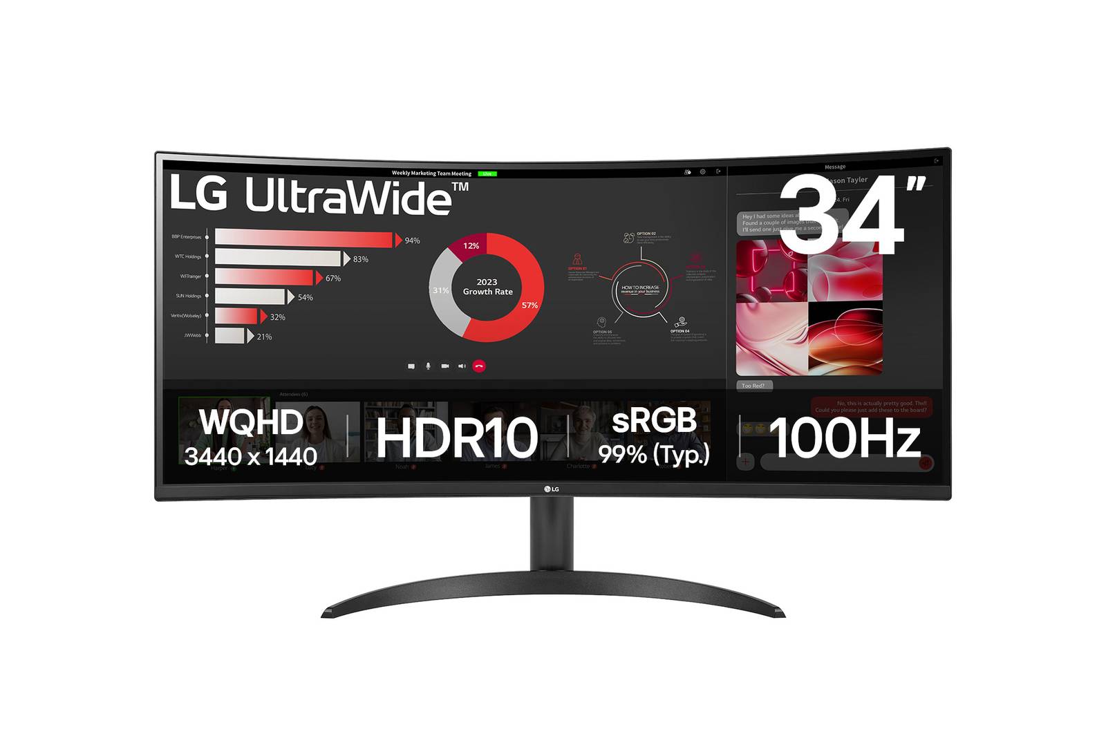 Monitor lg 34 34wr50qk ultrawide curvo