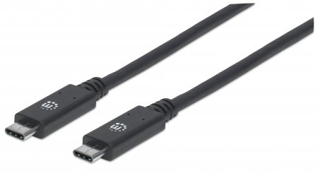 Cable usb tipo c manhattan usb-c macho a usb-c macho - usb c, usb c, macho/macho, 1 m, negro