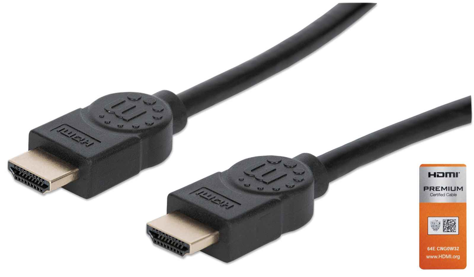 355360 cable hdmi de alta velocidad con canal ethernet - versión premium certificado, 4k 60hz uhd, hec, arc, 3d, ancho de banda de 18 gbps, blindado, 5m