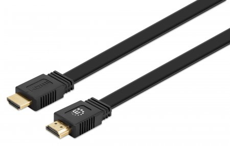 Cable hdmi 2.0 - alta velocidad con ethernet plano 4k@60hz manhattan 355643, 10 m, macho, negro