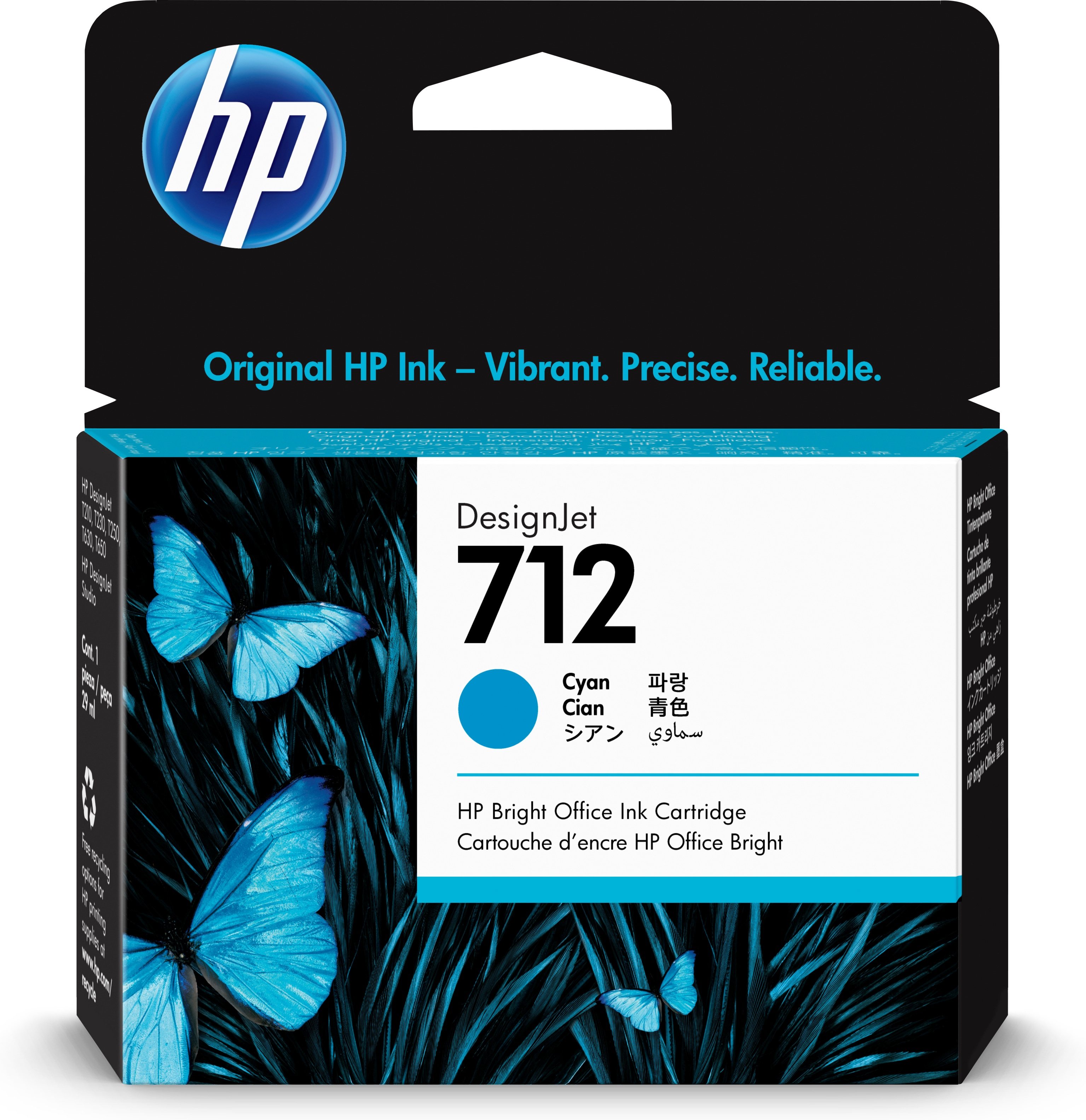 Tinta hp 712 - 3ed67a, cian 29ml