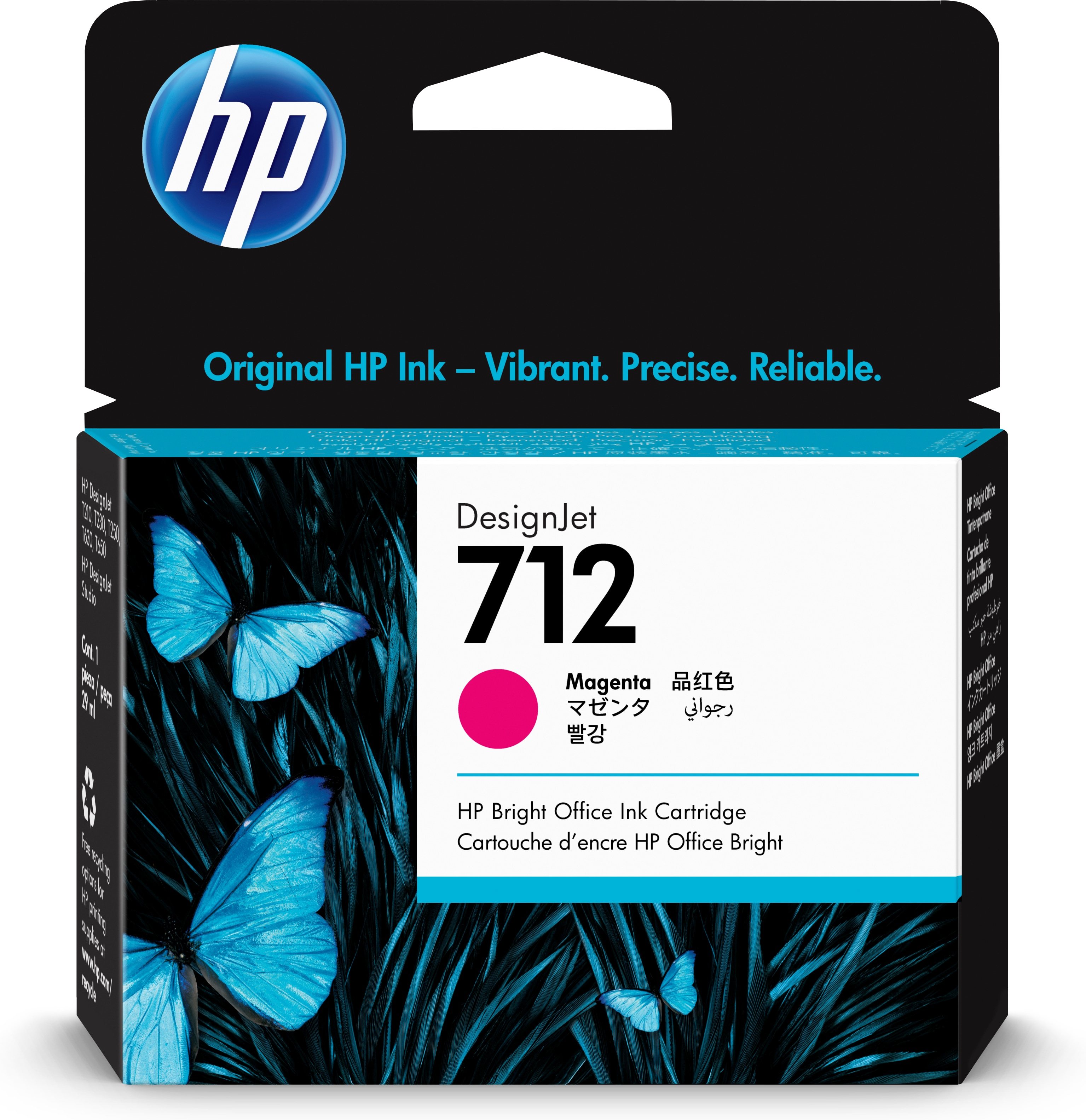 Tinta hp 712 - 3ed68a, magenta 29ml