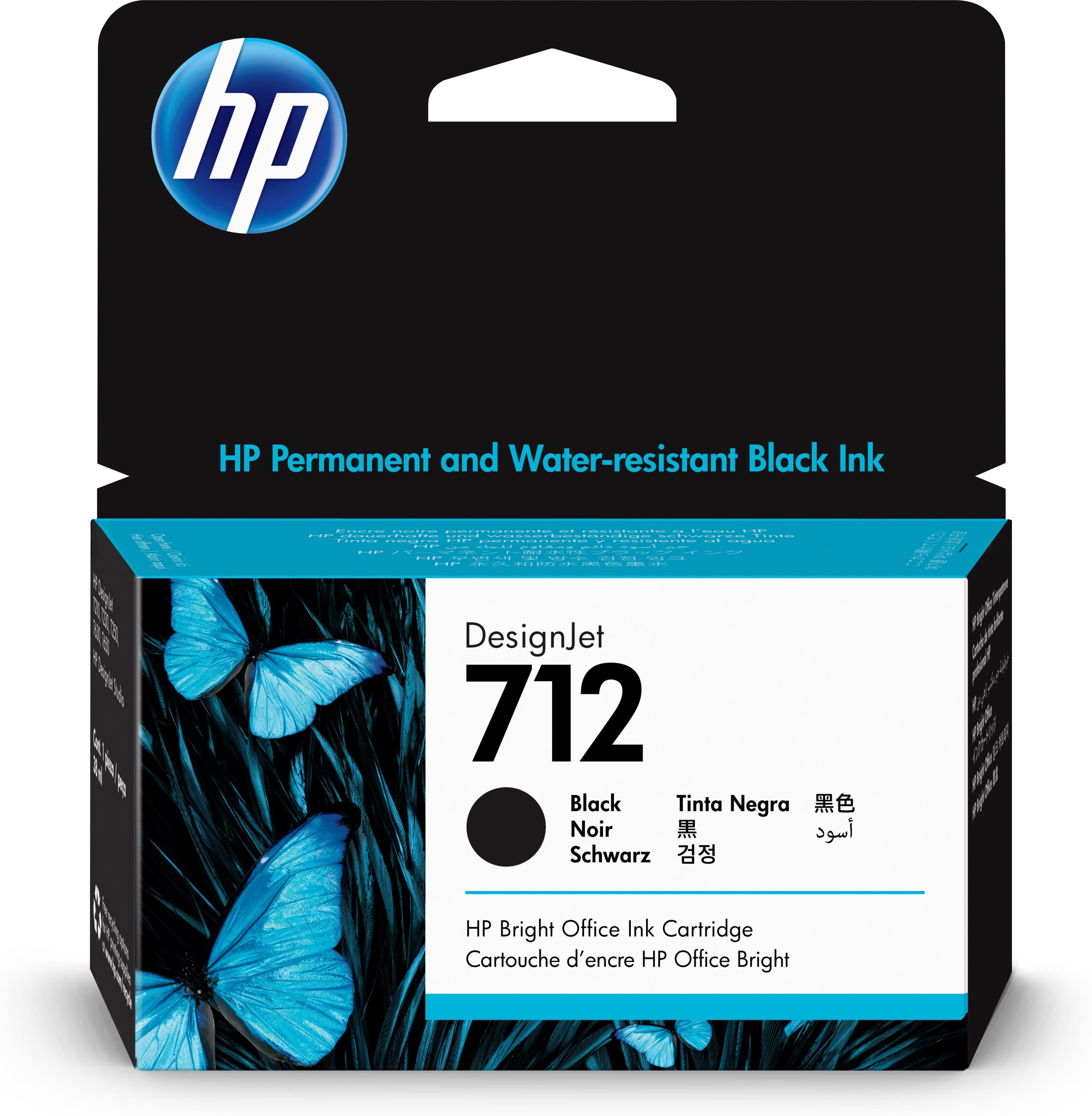 Tinta hp 712 - 3ed70a, negro 38ml