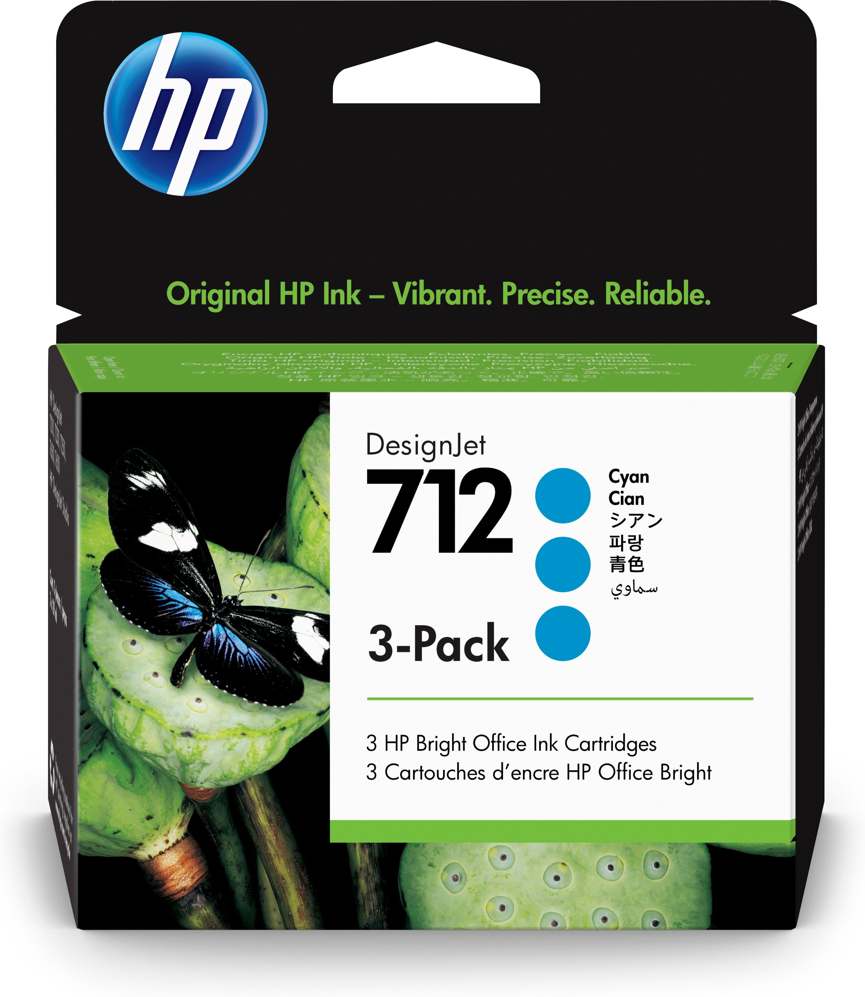 Tinta hp 712 - 3ed77a, cian 29 ml - 3 piezas