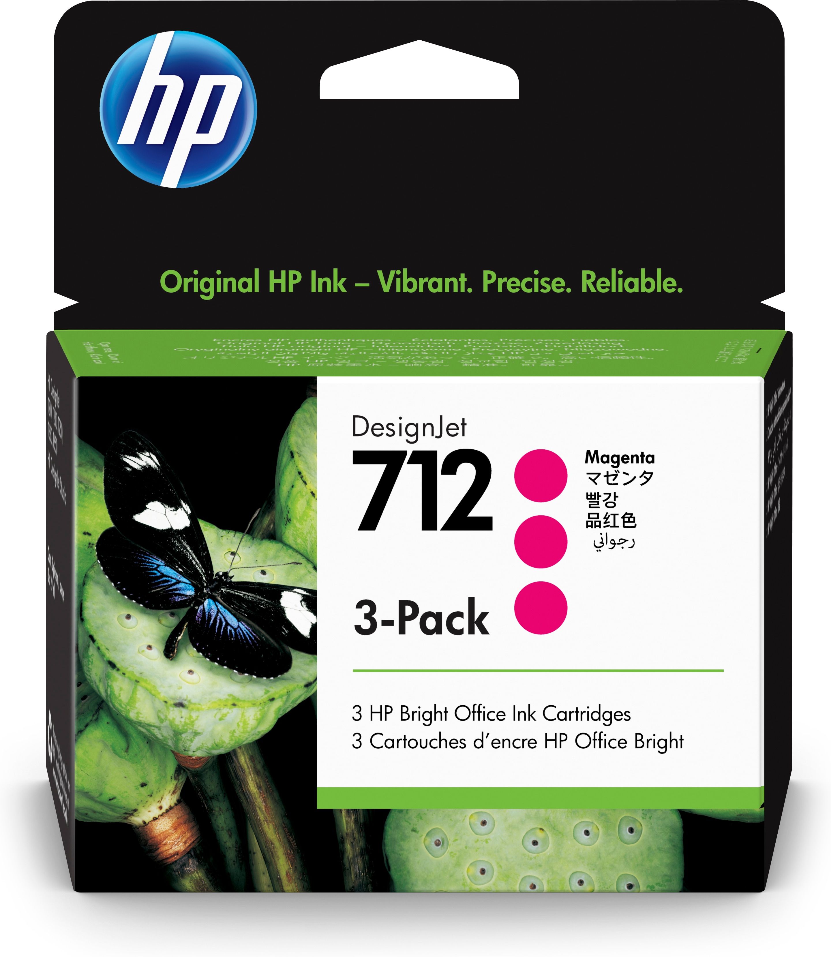 Tinta hp 712 - 3ed78a, magenta 29 ml - 3 piezas